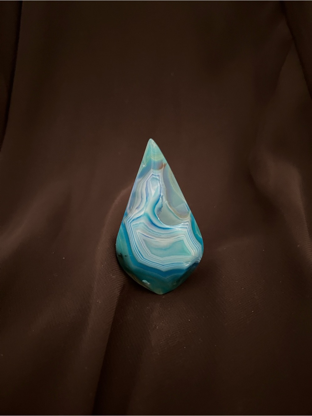 Blue Agate Teardrop Decorative Stone - Home Art